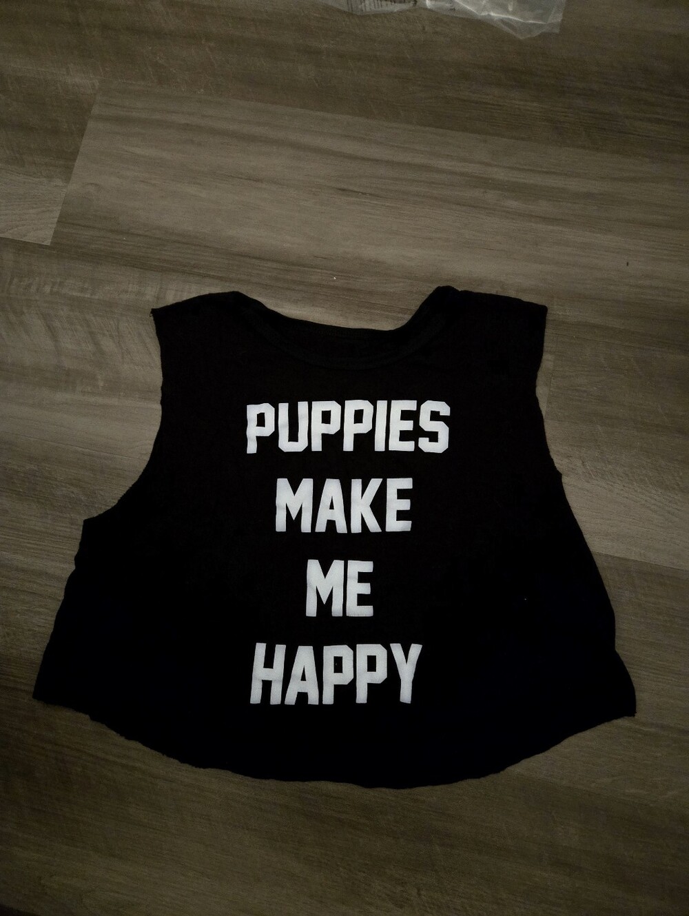 NWOT Puppies Make Me Happy Crop Tank